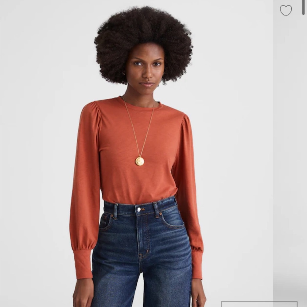 Madewell Rust Long Sleeve Women's Top